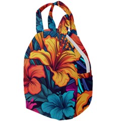 Hibiscus Flowers Colorful Vibrant Tropical Garden Bright Saturated Nature Travel Backpack