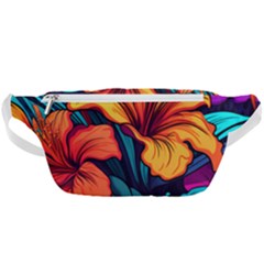 Hibiscus Flowers Colorful Vibrant Tropical Garden Bright Saturated Nature Waist Bag 