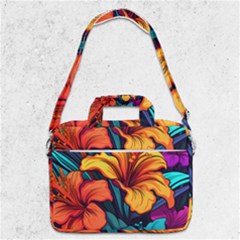 Hibiscus Flowers Colorful Vibrant Tropical Garden Bright Saturated Nature Macbook Pro 13  Shoulder Laptop Bag 