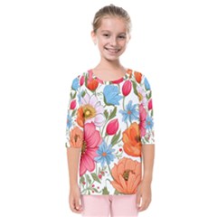 Flowers Plants Bouquets Decor Flower Decoration Garden Flower Shop Scent Romance Wallpaper Nature Kids  Quarter Sleeve Raglan T-shirt