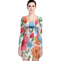 Flowers Plants Bouquets Decor Flower Decoration Garden Flower Shop Scent Romance Wallpaper Nature Long Sleeve Velvet Bodycon Dress