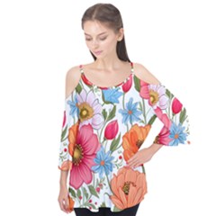 Flowers Plants Bouquets Decor Flower Decoration Garden Flower Shop Scent Romance Wallpaper Nature Flutter Sleeve T-shirt 