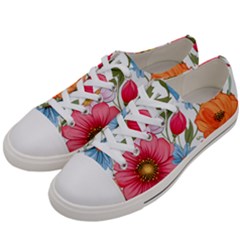 Flowers Plants Bouquets Decor Flower Decoration Garden Flower Shop Scent Romance Wallpaper Nature Men s Low Top Canvas Sneakers by Maspions