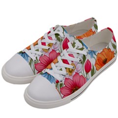 Flowers Plants Bouquets Decor Flower Decoration Garden Flower Shop Scent Romance Wallpaper Nature Women s Low Top Canvas Sneakers by Maspions