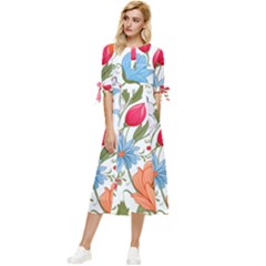 Flowers Plants Bouquets Decor Flower Decoration Garden Flower Shop Scent Romance Wallpaper Nature Bow Sleeve Chiffon Midi Dress by Maspions