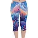 Nature Night Bushes Flowers Leaves Clouds Landscape Berries Story Fantasy Wallpaper Background Sampl Velvet Capri Leggings  View1