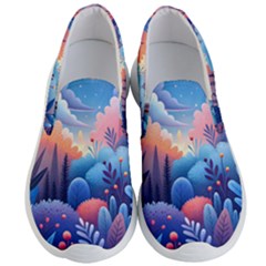 Nature Night Bushes Flowers Leaves Clouds Landscape Berries Story Fantasy Wallpaper Background Sampl Men s Lightweight Slip Ons by Maspions