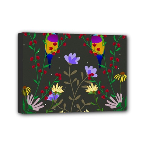 Bird Flower Plant Nature Mini Canvas 7  X 5  (stretched)