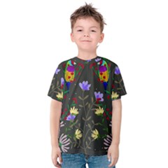 Bird Flower Plant Nature Kids  Cotton T-shirt