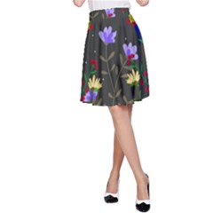 Bird Flower Plant Nature A-line Skirt