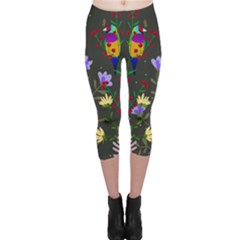 Bird Flower Plant Nature Capri Leggings 