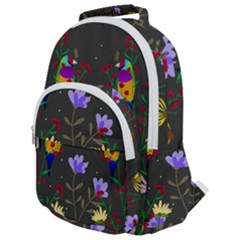 Bird Flower Plant Nature Rounded Multi Pocket Backpack