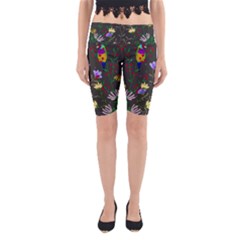 Bird Flower Plant Nature Yoga Cropped Leggings by Maspions