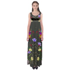 Bird Flower Plant Nature Empire Waist Maxi Dress by Maspions