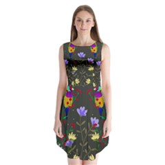 Bird Flower Plant Nature Sleeveless Chiffon Dress  