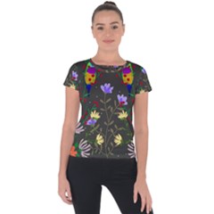 Bird Flower Plant Nature Short Sleeve Sports Top 