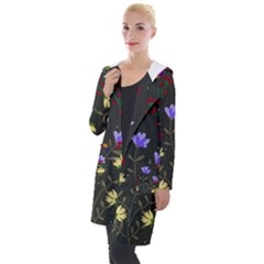 Bird Flower Plant Nature Hooded Pocket Cardigan