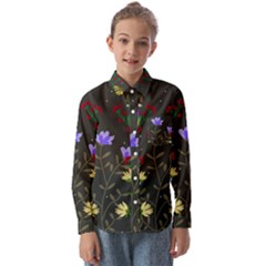 Bird Flower Plant Nature Kids  Long Sleeve Shirt