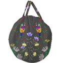 Bird Flower Plant Nature Giant Round Zipper Tote View2