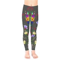 Bird Flower Plant Nature Kids  Leggings by Maspions