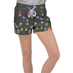 Bird Flower Plant Nature Women s Velour Lounge Shorts by Maspions