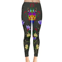 Bird Flower Plant Nature Inside Out Leggings by Maspions