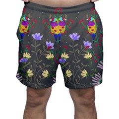 Bird Flower Plant Nature Men s Shorts by Maspions