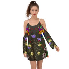 Bird Flower Plant Nature Boho Dress