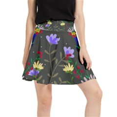 Bird Flower Plant Nature Waistband Skirt