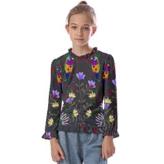 Bird Flower Plant Nature Kids  Frill Detail T-shirt