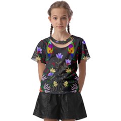 Bird Flower Plant Nature Kids  Front Cut T-shirt