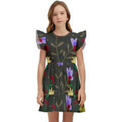 Bird Flower Plant Nature Kids  Winged Sleeve Dress