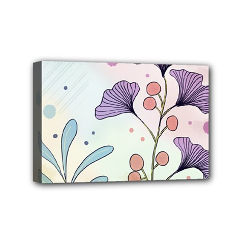 Flower Paint Flora Nature Plant Mini Canvas 6  X 4  (stretched)