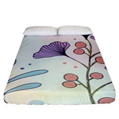 Flower Paint Flora Nature Plant Fitted Sheet (king Size)