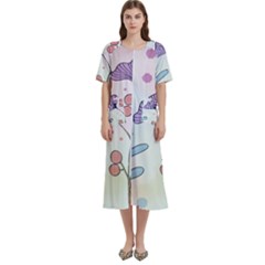 Flower Paint Flora Nature Plant Women s Cotton Short Sleeve Nightgown by Maspions