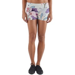 Flower Paint Flora Nature Plant Yoga Shorts