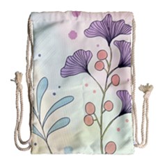 Flower Paint Flora Nature Plant Drawstring Bag (large)