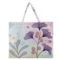 Flower Paint Flora Nature Plant Zipper Large Tote Bag