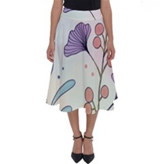 Flower Paint Flora Nature Plant Perfect Length Midi Skirt