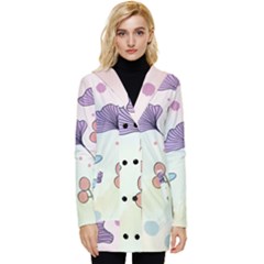 Flower Paint Flora Nature Plant Button Up Hooded Coat 