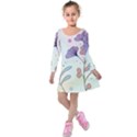 Flower Paint Flora Nature Plant Kids  Long Sleeve Velvet Dress View1