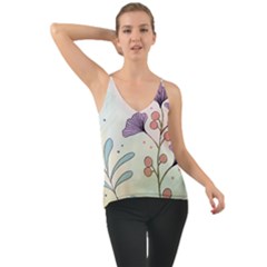 Flower Paint Flora Nature Plant Chiffon Cami by Maspions