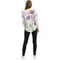 Flower Paint Flora Nature Plant Chiffon Quarter Sleeve Blouse View2