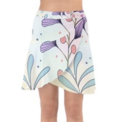 Flower Paint Flora Nature Plant Wrap Front Skirt by Maspions