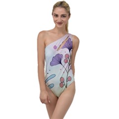 Flower Paint Flora Nature Plant To One Side Swimsuit