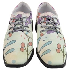 Flower Paint Flora Nature Plant Women Heeled Oxford Shoes