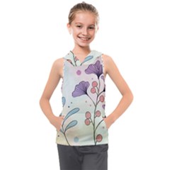 Flower Paint Flora Nature Plant Kids  Sleeveless Hoodie