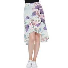 Flower Paint Flora Nature Plant Frill Hi Low Chiffon Skirt