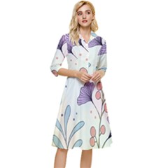 Flower Paint Flora Nature Plant Classy Knee Length Dress