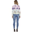 Flower Paint Flora Nature Plant Women s Long Sleeve Revers Collar Cropped Jacket View4